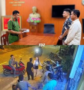 Hai thanh niên trêu cô gái, đánh người trước quán karaoke bị tạm giữ